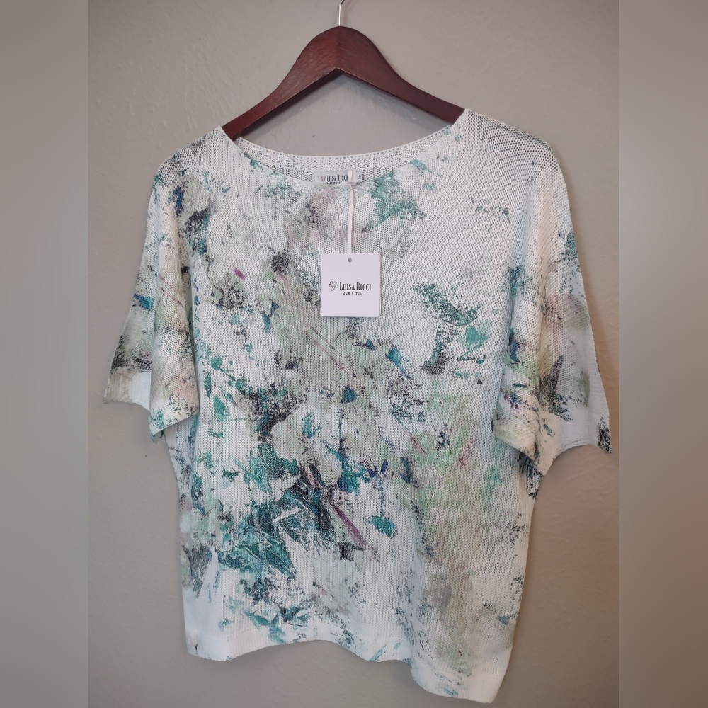 Made In Italy Luisa Ricci Abstract Knit Top - Picture 2 of 14